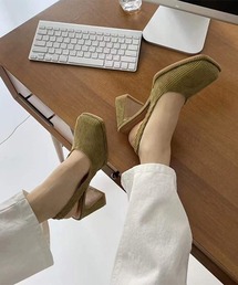 Corduroy back strap pumps chs21a032