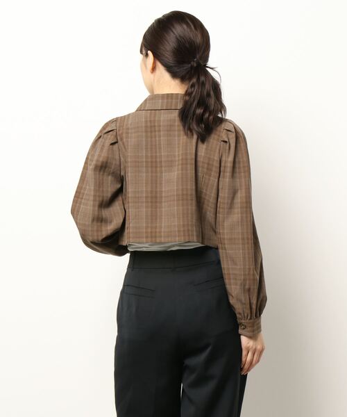 archives（アルシーヴ）の「【setupにも】チェックタックスリーブジャケット（テーラードジャケット・レディース・ブラウン/グレー/ブラック・MEDIUM）」の14枚目の写真