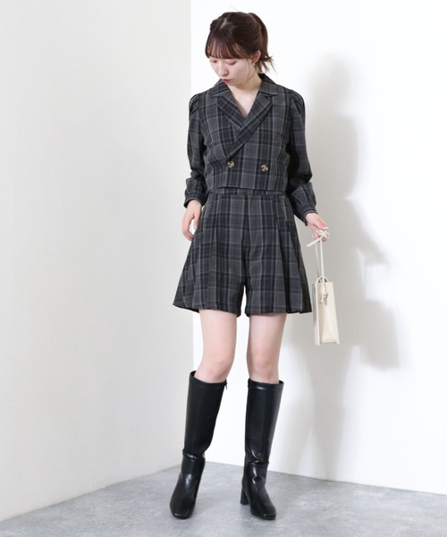 archives（アルシーヴ）の「【setupにも】チェックタックスリーブジャケット（テーラードジャケット・レディース・ブラウン/グレー/ブラック・MEDIUM）」の11枚目の写真