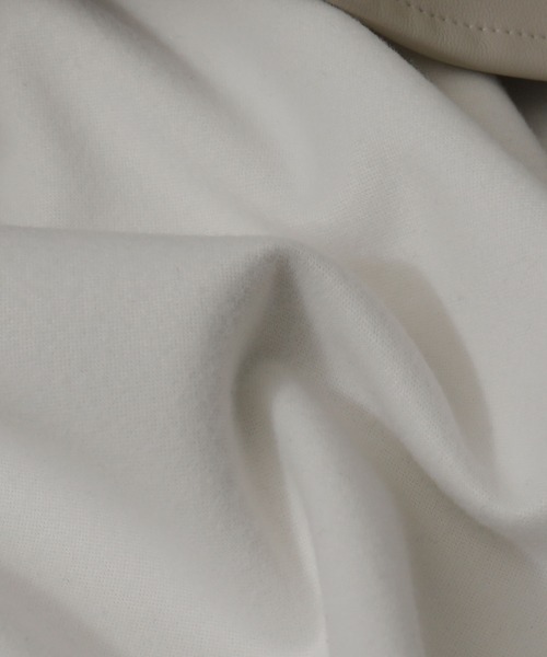 Fashion Letter（ファッションレター）の「フェイクレザーオーバーサイズシャツジャケット（ライダースジャケット・レディース・アイボリー/ブラック・M）」の15枚目の写真