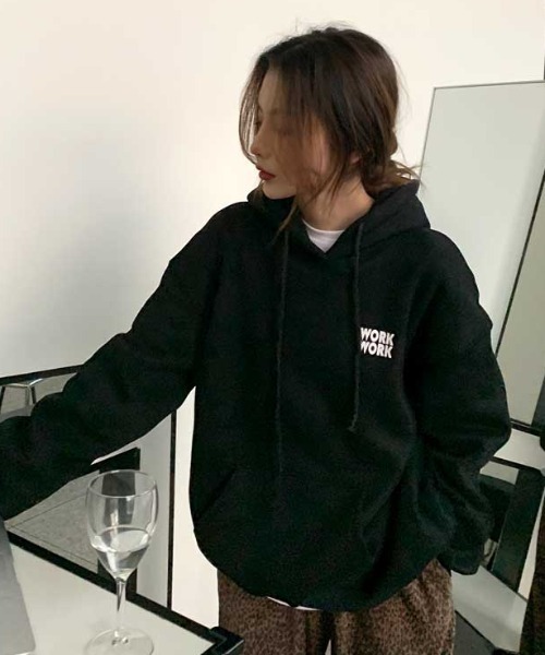 MANGROVE（マングローブ）の「" work work " ビッグパーカー（パーカー・レディース・ブラック/グレー・FREE）」の19枚目の写真