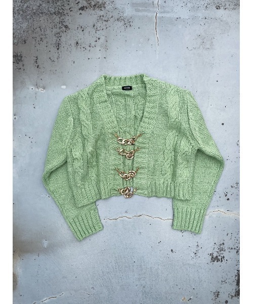FIG&VIPER（フィグアンドバイパー）の「チェーン付きショートニットTOP（カーディガン/ボレロ・レディース・ライトグリーン/パープル/オレンジ・FREE）」の21枚目の写真