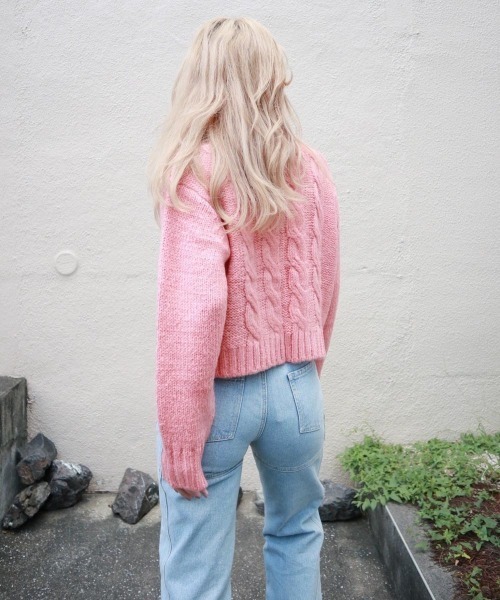 FIG&VIPER（フィグアンドバイパー）の「チェーン付きショートニットTOP（カーディガン/ボレロ・レディース・ライトグリーン/パープル/オレンジ・FREE）」の5枚目の写真