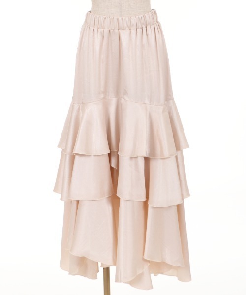 axes femme（アクシーズファム）の「幾何学ＪＱ柄ティアードＳＫ（スカート・レディース・キナリ/ブラック/グレー・MEDIUM）」の6枚目の写真