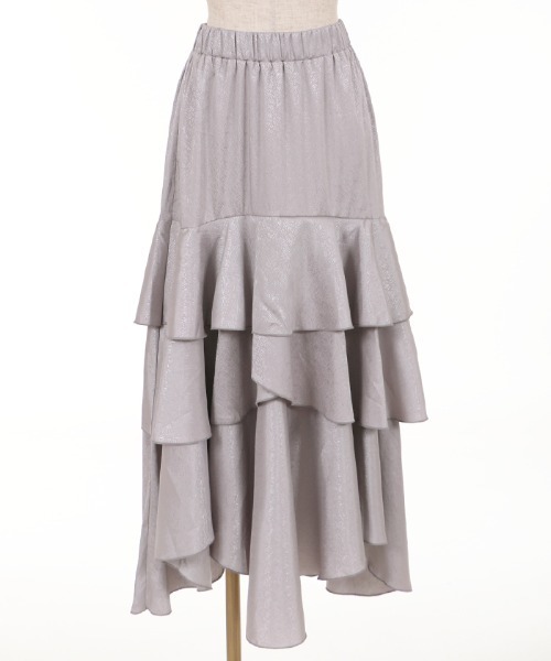 axes femme（アクシーズファム）の「幾何学ＪＱ柄ティアードＳＫ（スカート・レディース・キナリ/ブラック/グレー・MEDIUM）」の16枚目の写真