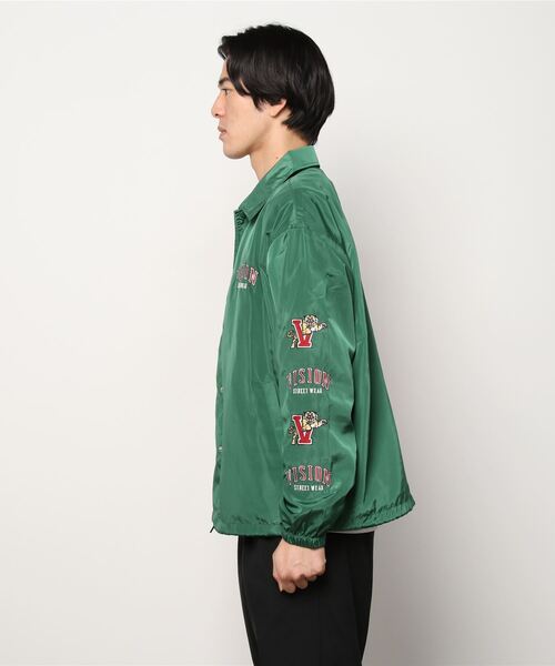 VISION STREET WEAR(ヴィジョンストリートウェア)の「袖刺繍ワイドコーチジャケット(ブルゾン・メンズ・イエロー/ブルー/チャコール/グリーン・L/M)」の6枚目の写真