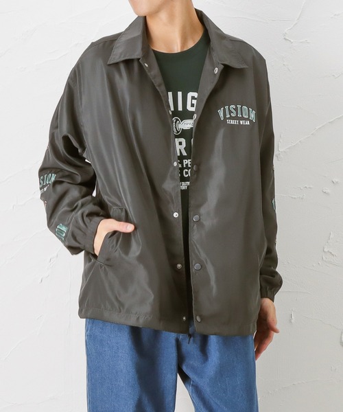 VISION STREET WEAR(ヴィジョンストリートウェア)の「袖刺繍ワイドコーチジャケット(ブルゾン・メンズ・イエロー/ブルー/チャコール/グリーン・L/M)」の20枚目の写真