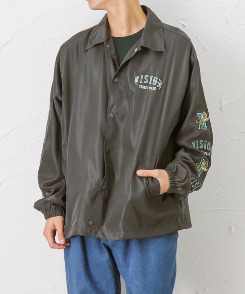 VISION STREET WEAR(ヴィジョンストリートウェア)の「袖刺繍ワイドコーチジャケット(ブルゾン・メンズ・イエロー/ブルー/チャコール/グリーン・L/M)」の15枚目の写真