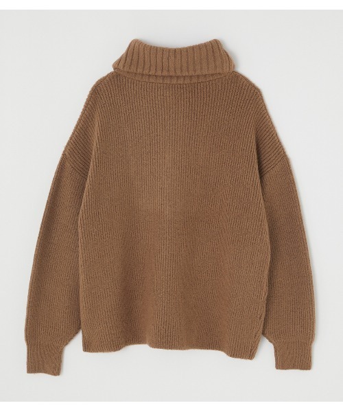 FRONT ZIP BIG COLLAR KNIT/フロントジップビッグカラーニット（ニット