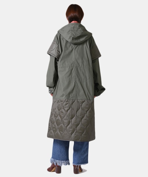 77circa（ナナナナサーカ）の「77circa / ナナナナサーカ：【レディース】circa make cutback military coat：cc21aw-46[DEA]（ミリタリージャケット・レディース・ブラック/オリーブ・FREE）」の17枚目の写真