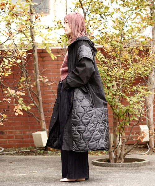 77circa（ナナナナサーカ）の「77circa / ナナナナサーカ：【レディース】circa make cutback military coat：cc21aw-46[DEA]（ミリタリージャケット・レディース・ブラック/オリーブ・FREE）」の13枚目の写真