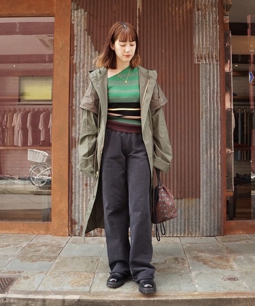 77circa（ナナナナサーカ）の「77circa / ナナナナサーカ：【レディース】circa make cutback military coat：cc21aw-46[DEA]（ミリタリージャケット・レディース・ブラック/オリーブ・FREE）」の10枚目の写真
