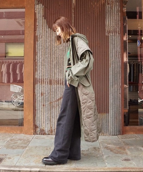 77circa（ナナナナサーカ）の「77circa / ナナナナサーカ：【レディース】circa make cutback military coat：cc21aw-46[DEA]（ミリタリージャケット・レディース・ブラック/オリーブ・FREE）」の9枚目の写真