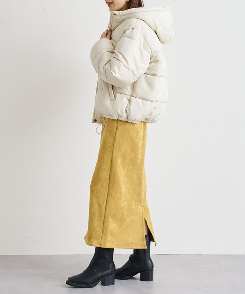 ✅安売り26日までの期間限定✅フード付き ホワイトダックダウン 黄色　M ZOZO限定》中綿ショートブルゾン（ダウンジャケット/コート）｜prose