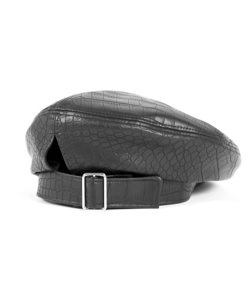 Figments（フィグメンツ）の「クロコフェイクレザーベレー帽（ハンチング/ベレー帽・レディース・ブラック・FREE）」の2枚目の写真