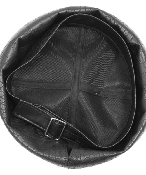 Figments（フィグメンツ）の「クロコフェイクレザーベレー帽（ハンチング/ベレー帽・レディース・ブラック・FREE）」の3枚目の写真