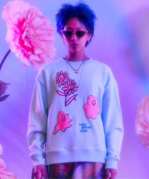 セール Istkunst Nice Ghost Club Ghost Friends Sweatsihrts ナイスゴーストクラブ ゴースト フレンズ スウェットシャツ スウェット Istkunst イストクンスト のファッション通販 Zozotown