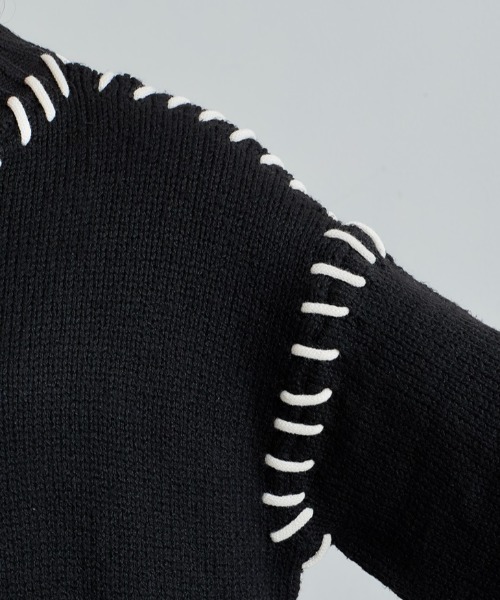 cepo（セポ）の「ハンドステッチデザインニット（ニット/セーター・レディース・ブラック/ブルー/グリーン・M）」の12枚目の写真