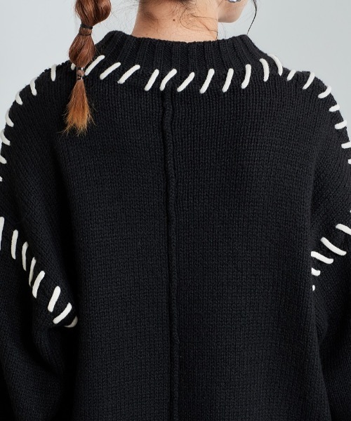 cepo（セポ）の「ハンドステッチデザインニット（ニット/セーター・レディース・ブラック/ブルー/グリーン・M）」の10枚目の写真