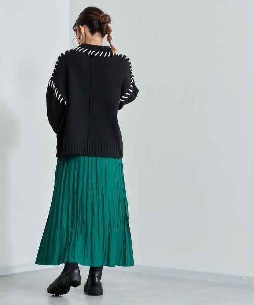 cepo（セポ）の「ハンドステッチデザインニット（ニット/セーター・レディース・ブラック/ブルー/グリーン・M）」の6枚目の写真