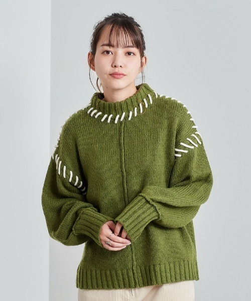 cepo（セポ）の「ハンドステッチデザインニット（ニット/セーター・レディース・ブラック/ブルー/グリーン・M）」の19枚目の写真