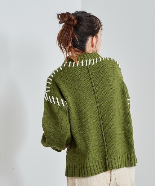 cepo（セポ）の「ハンドステッチデザインニット（ニット/セーター・レディース・ブラック/ブルー/グリーン・M）」の13枚目の写真