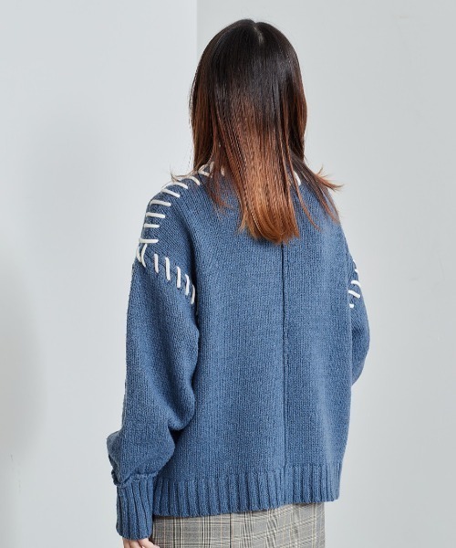 cepo（セポ）の「ハンドステッチデザインニット（ニット/セーター・レディース・ブラック/ブルー/グリーン・M）」の17枚目の写真