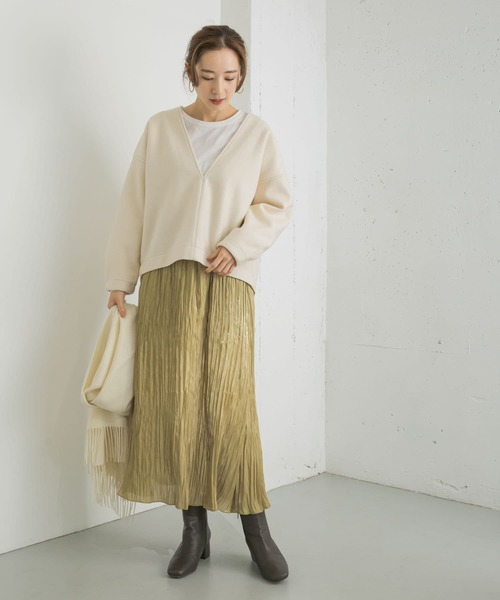 URBAN RESEARCH（アーバンリサーチ）の「シャイニープリーツスカート（スカート・レディース・ブラック/グリーン系その他/パープル系その他・FREE）」の20枚目の写真