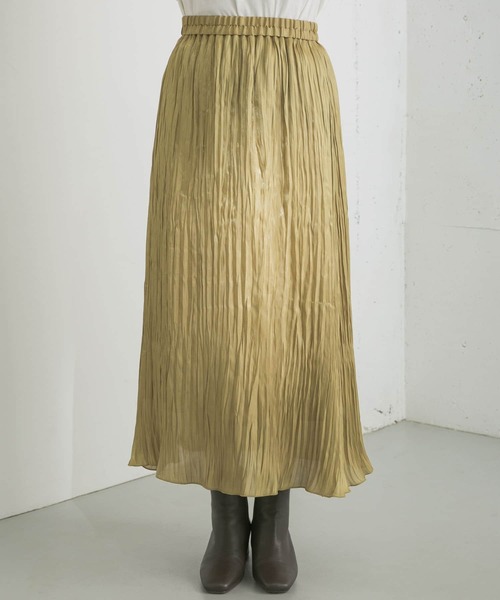 URBAN RESEARCH（アーバンリサーチ）の「シャイニープリーツスカート（スカート・レディース・ブラック/グリーン系その他/パープル系その他・FREE）」の9枚目の写真