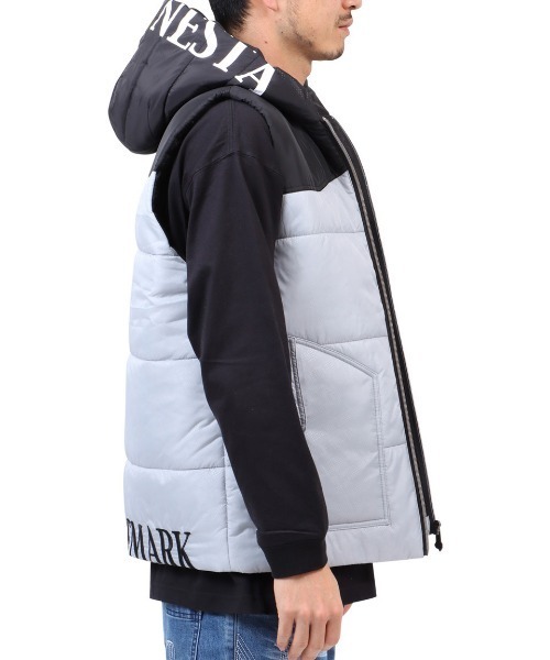 NESTA BRAND（ネスタブランド）の「撥水総柄フード中綿ベスト（ダウンベスト・メンズ・グレー/ワインレッド・XL/L/XXL/M）」の13枚目の写真