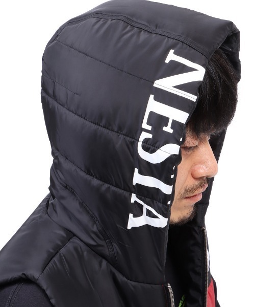 NESTA BRAND（ネスタブランド）の「撥水総柄フード中綿ベスト（ダウンベスト・メンズ・グレー/ワインレッド・XL/L/XXL/M）」の21枚目の写真