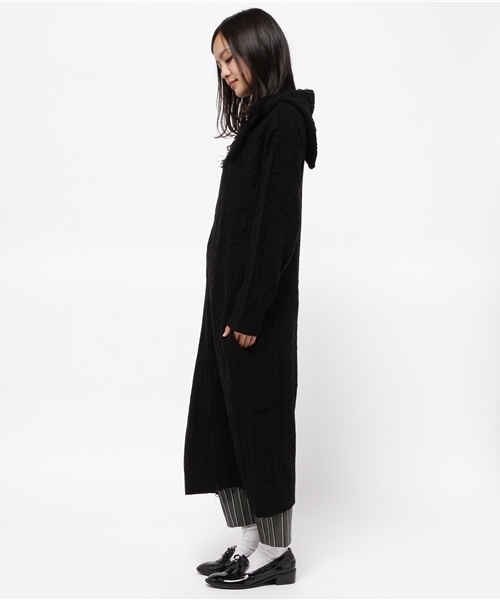 OUTLET(アウトレット)の「【mystic】フリンジパーカーロングZIPカーデ(カーディガン/ボレロ・レディース・オフホワイト/チャコールグレー/ブラック/レンガ・FREE)」の6枚目の写真