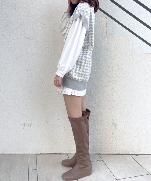 OLIVE des OLIVE（オリーブデオリーブ）の「ゆったりジャガード柄ベスト（ベスト・レディース・ベージュ/グレー/アイボリー・FREE）」の11枚目の写真