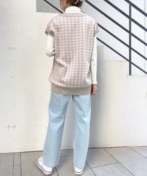 OLIVE des OLIVE（オリーブデオリーブ）の「ゆったりジャガード柄ベスト（ベスト・レディース・ベージュ/グレー/アイボリー・FREE）」の17枚目の写真