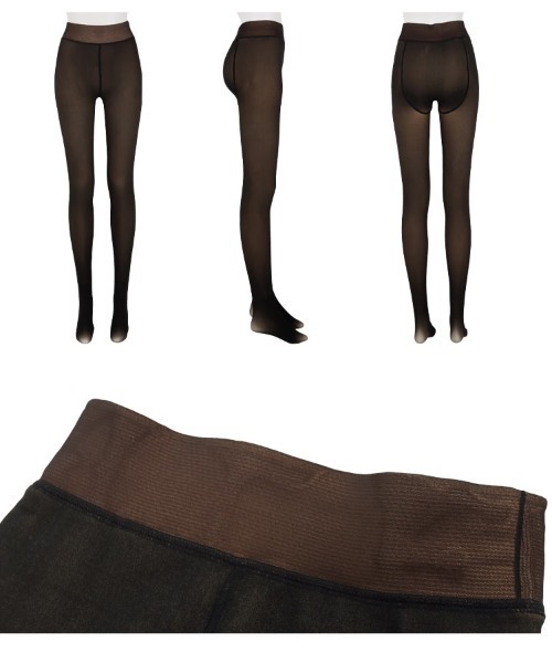 KOBE LETTUCE(コウベレタス)の「裏起毛ストッキング風タイツ(タイツ/ストッキング・レディース・ブラック・FREE)」の6枚目の写真