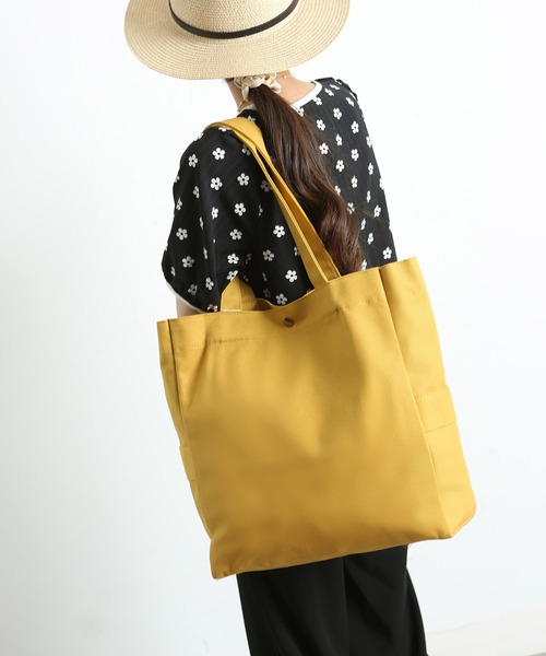 TABI PAL（タビパル）の「【TABI PAL】ビッグサイズ　キャンバス　トートバッグ（トートバッグ・レディース・ブラック/イエロー/グリーン/アイボリー・FREE）」の4枚目の写真