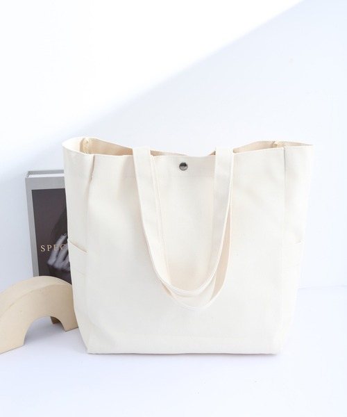 TABI PAL（タビパル）の「【TABI PAL】ビッグサイズ　キャンバス　トートバッグ（トートバッグ・レディース・ブラック/イエロー/グリーン/アイボリー・FREE）」の2枚目の写真