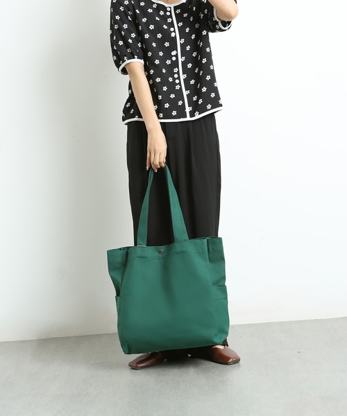 TABI PAL（タビパル）の「【TABI PAL】ビッグサイズ　キャンバス　トートバッグ（トートバッグ・レディース・ブラック/イエロー/グリーン/アイボリー・FREE）」の14枚目の写真