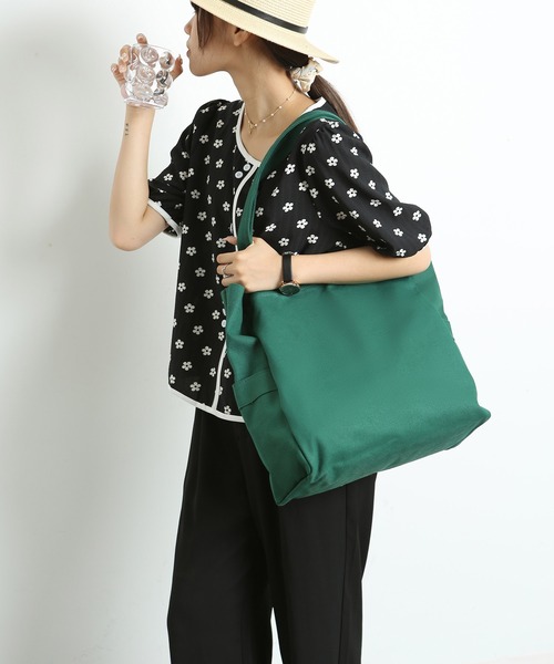 TABI PAL（タビパル）の「【TABI PAL】ビッグサイズ　キャンバス　トートバッグ（トートバッグ・レディース・ブラック/イエロー/グリーン/アイボリー・FREE）」の11枚目の写真