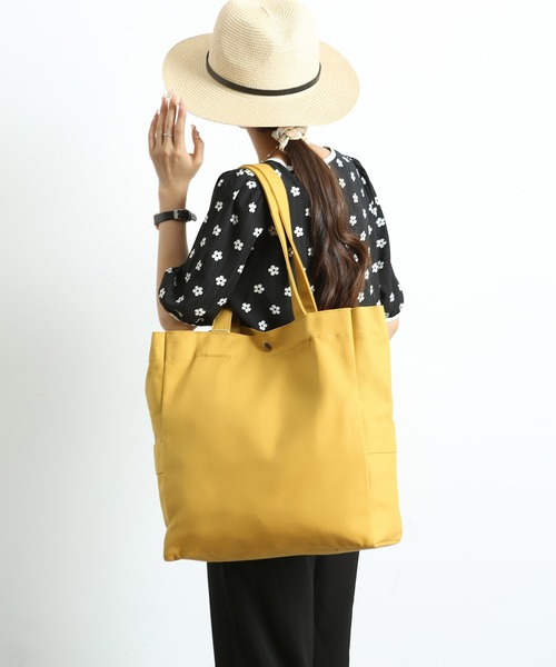 TABI PAL（タビパル）の「【TABI PAL】ビッグサイズ　キャンバス　トートバッグ（トートバッグ・レディース・ブラック/イエロー/グリーン/アイボリー・FREE）」の18枚目の写真