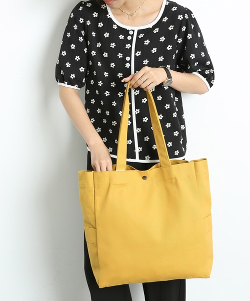 TABI PAL（タビパル）の「【TABI PAL】ビッグサイズ　キャンバス　トートバッグ（トートバッグ・レディース・ブラック/イエロー/グリーン/アイボリー・FREE）」の21枚目の写真