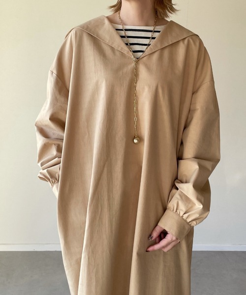 y/m by misato(イムバイミサト)の「セーラーカラーロングブラウス(シャツ/ブラウス・レディース・ベージュ/ホワイト・FREE)」の18枚目の写真