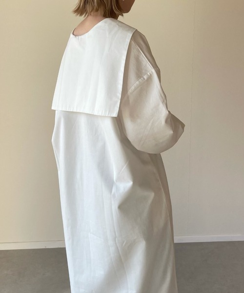 y/m by misato(イムバイミサト)の「セーラーカラーロングブラウス(シャツ/ブラウス・レディース・ベージュ/ホワイト・FREE)」の4枚目の写真