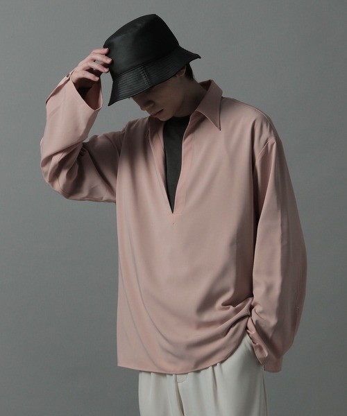 HARE(ハレ)の「トロミスキッパーシャツ(HARE)(シャツ/ブラウス・メンズ・オフホワイト/ブラック/ピンク・FREE)」の20枚目の写真