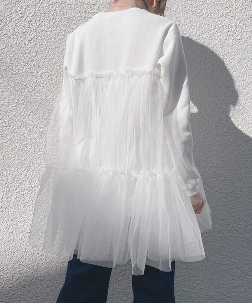 lilLilly(リルリリー)の「ボリュームチュールスウェットトップス(スウェット・レディース・ホワイト/ブラック/ピンク・FREE)」の22枚目の写真