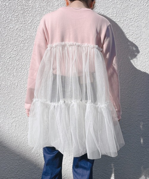 lilLilly(リルリリー)の「ボリュームチュールスウェットトップス(スウェット・レディース・ホワイト/ブラック/ピンク・FREE)」の5枚目の写真