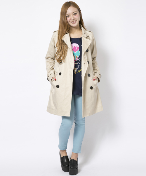 X-girl(エックスガール)の「【SEDA6月号掲載】ICE CREAM S/S TOP(Tシャツ/カットソー・レディース・ホワイト/ブラック/ピンク/ネイビー・1/2)」の8枚目の写真