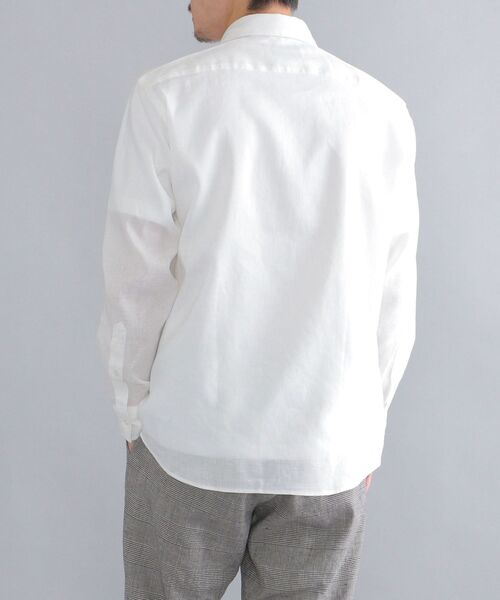 SHIPS（シップス）の「SHIPS: SOLOTEX(R) サフィラン リネン ハイブリッド レギュラーカラーシャツ 22SS（シャツ/ブラウス・メンズ・ホワイト/ライトブルー/ダークグリーン/ネイビー/クリアイエロー・LL/S/M/L）」の8枚目の写真