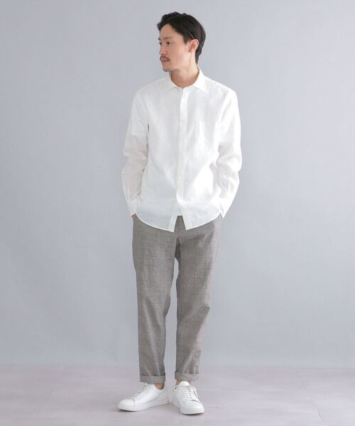 SHIPS（シップス）の「SHIPS: SOLOTEX(R) サフィラン リネン ハイブリッド レギュラーカラーシャツ 22SS（シャツ/ブラウス・メンズ・ホワイト/ライトブルー/ダークグリーン/ネイビー/クリアイエロー・LL/S/M/L）」の10枚目の写真