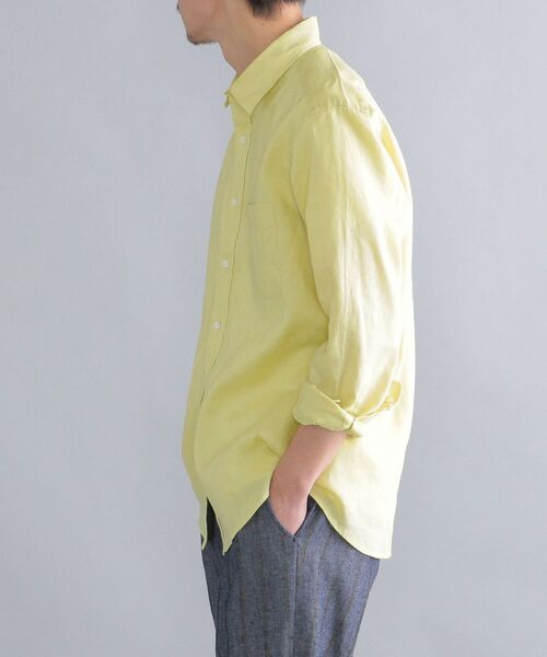 SHIPS（シップス）の「SHIPS: SOLOTEX(R) サフィラン リネン ハイブリッド レギュラーカラーシャツ 22SS（シャツ/ブラウス・メンズ・ホワイト/ライトブルー/ダークグリーン/ネイビー/クリアイエロー・LL/S/M/L）」の13枚目の写真